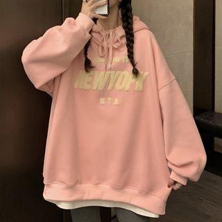 Lettering Embossed Hoodie