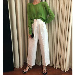 Lightweight Long-sleeve Top / Wide-leg Pants
