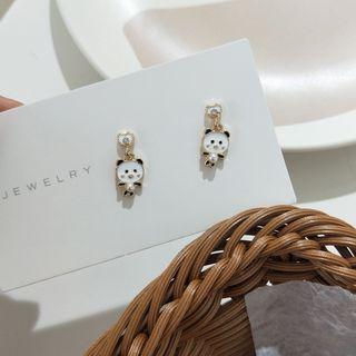 Non-matching Glaze Dangle Earring 1 Pair - 925 Silver - One Size