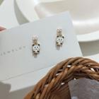 Non-matching Glaze Dangle Earring 1 Pair - 925 Silver - One Size
