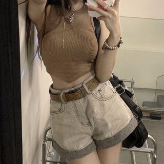 Crop Tank Top / Plaid Shirt