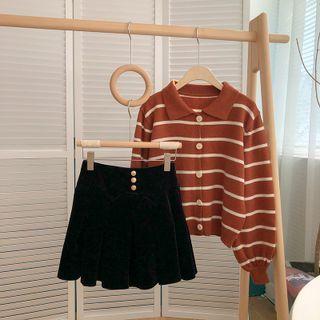 High-waist Gold Velvet A-line Accordion Pleat Skirt