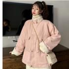 Pock Detail Button Jacket As Shown In Figure - One Size