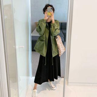 Belted Flap-pocket Boxy Safari Jacket