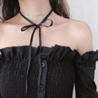 925 Sterling Silver Branches Bow Choker As Shown In Figure - One Size