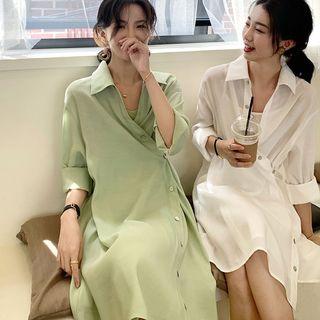 Set: Asymmetric Shirt Dress + Slipdress