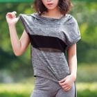 Sport Short-sleeve Mesh Panel Hoodie