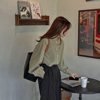 [lovb] Balloon-sleeve Pocket-front Blouse