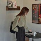 [lovb] Balloon-sleeve Pocket-front Blouse