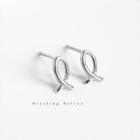 925 Sterling Silver Fish Earring 1 Pair - As Shown In Figure - One Size