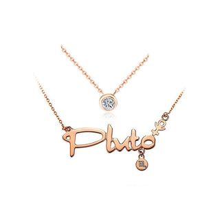 Twelve Horoscope Scorpio Stainless Steel Necklace With White Austrian Element Crystal