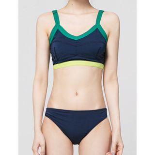 Multicolor Contrast-trim Bikini Set