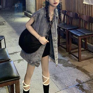 Cap-sleeve Denim Jacket