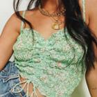 Drawstring Floral Print Camisole Top