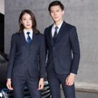 Couple Matching Pocketed Blazer / Vest / Dress Pants / Pencil Skirt / Shirt / Set