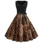Leopard Sleeveless A-line Party Dress