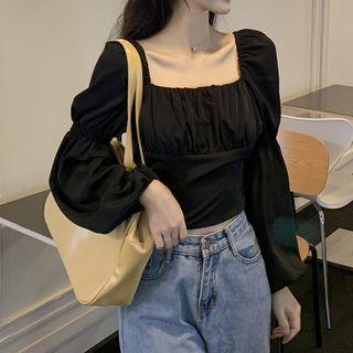 Bow Back Crop Blouse