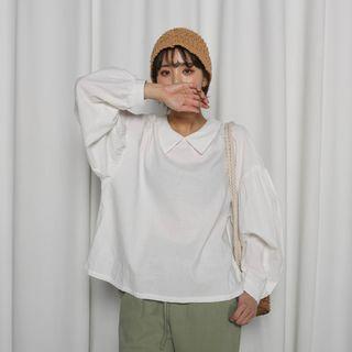 Drop-shoulder Balloon-sleeve Blouse One Size