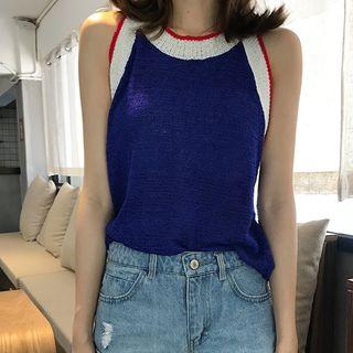 Sleeveless Knit Top As Shown In Figure - One Size