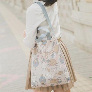 Sheep Print Canvas Shoulder Bag Sheep - 32cm X 36cm X 5cm