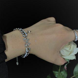 Butterfly & Star Alloy Bracelet 1 Pc - Silver - One Size