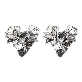 Lettering Sterling Silver Earring Earrings - Silver - One Size