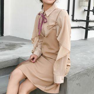 Plain Ring-accent A-line Spaghetti Strap Dress
