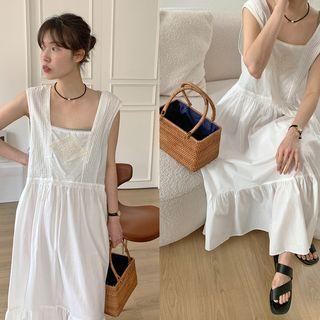 Sleeveless Long Pintuck Dress