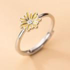 925 Sterling Silver Daisy Open Ring S925 Silver - Ring - One Size