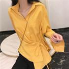 Side-tie Shirt Yellow - One Size