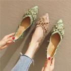 Studded Feathered Pointed Flats