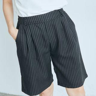 Pleated Striped Shorts