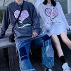 Couple Matching Long-sleeve Heart Print T-shirt