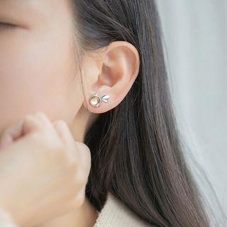925 Sterling Silver Faux Crystal Earring 1 Pair - As Shown In Figure - One Size