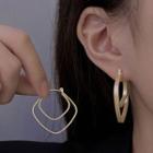 Geometric Layered Alloy Earring 1 Pair - Gold - One Size