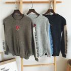 Lettering Contrast-color Sweater