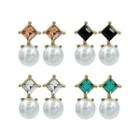 Crystal & Faux-pearl Drop Earrings