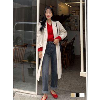 Single-breasted Loose-fit Trench Coat