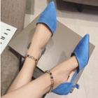 Embellished Ankle Chain Pointed Pumps