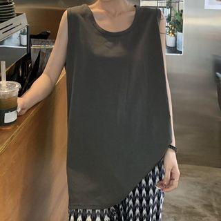 Plain Slit Tank Top