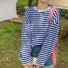 Long Sleeve Striped T-shirt Stripe - Blue & White - One Size