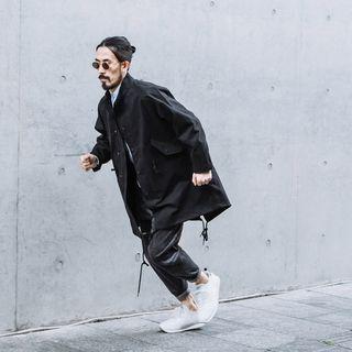 Tuxedo Long Windbreaker