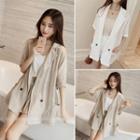 Set: Double-breasted Linen Blazer + Shorts