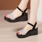 Sequined Wedge-heel Sandals
