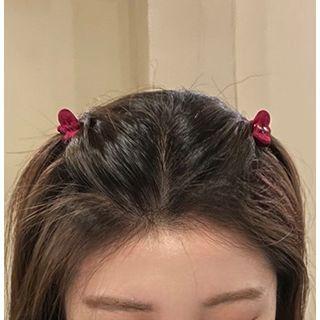Set Of 10: Flocking Heart Hair Clamp Set Of 10 Pcs - Wine Red - One Size