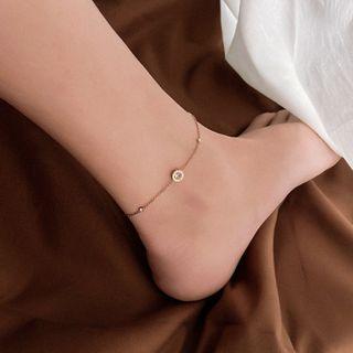 Roman Numeral Rhinestone Anklet As Shown In Figure - One Size