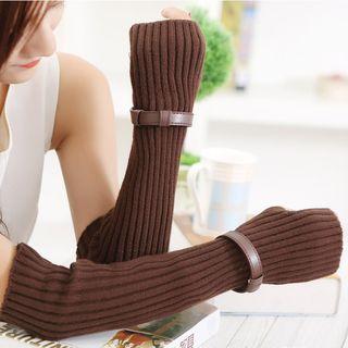 Ribbed Long Knit Fingerless Gloves