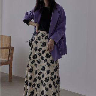 Floral Midi A-line Skirt Ink Floral - One Size
