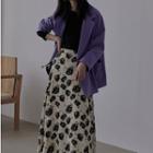 Floral Midi A-line Skirt Ink Floral - One Size