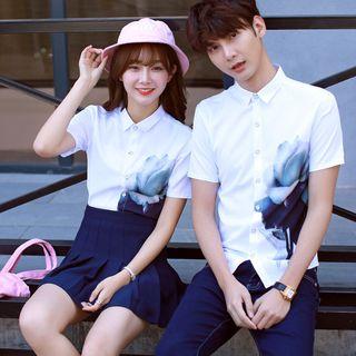 Couple Matching Short-sleeve Printed Shirt
